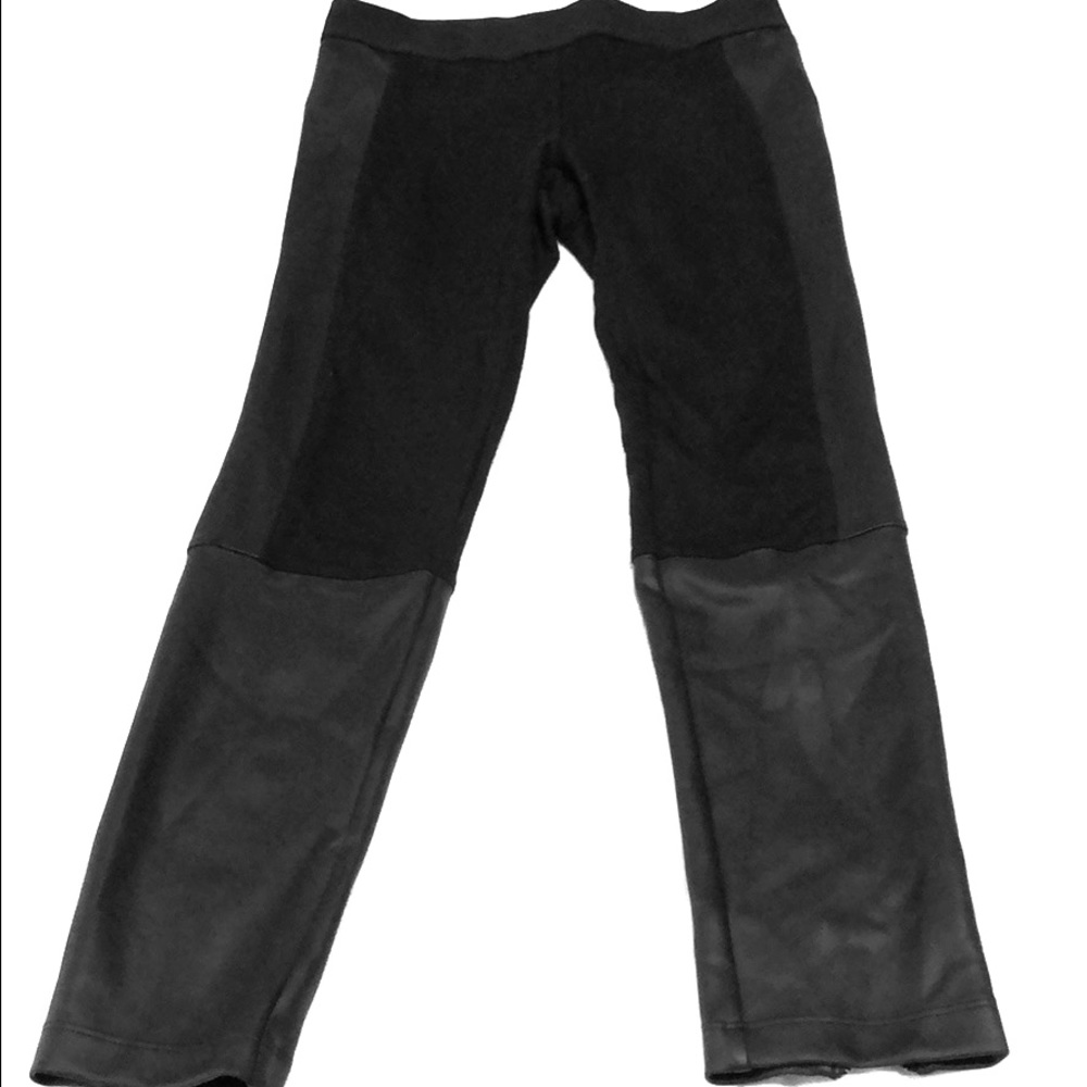 Black Express leggings leather pattern